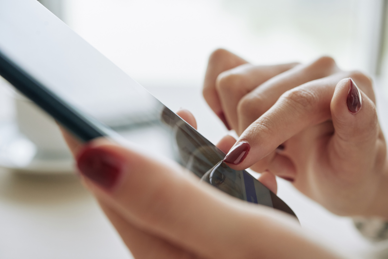Client filling out a form on their phone