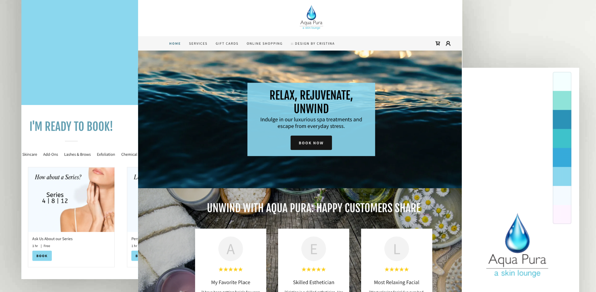 Aqua Pura Spa Web site screenshot